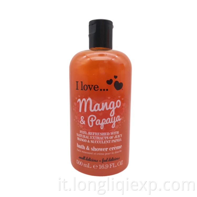 Set di gel doccia naturale al mango papaya da 500 ml, burro per il corpo da 50 ml